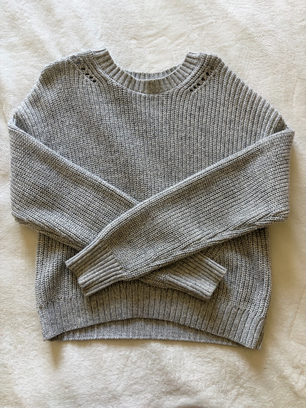 Gray Crewneck Knit Sweater